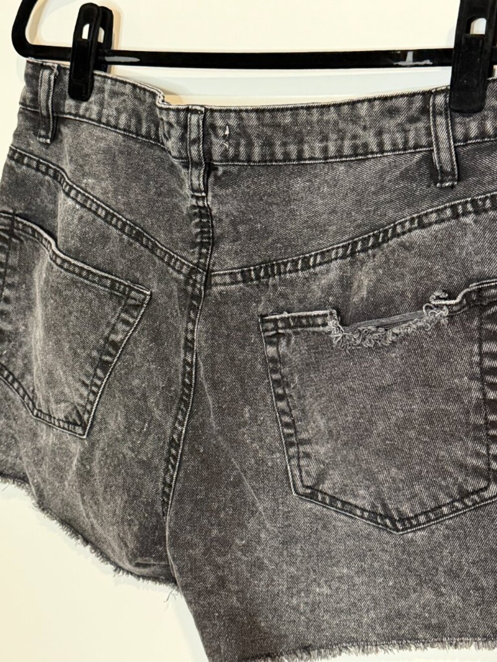 Refuge (11) Black Denim Shorts - Picture 7 of 11
